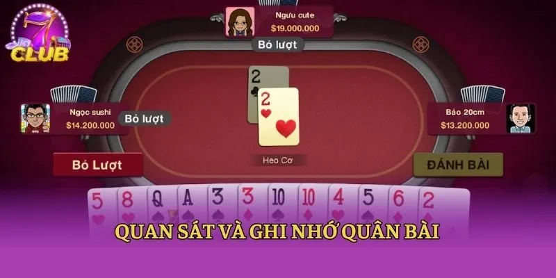 Quan sát và ghi nhớ quân bài