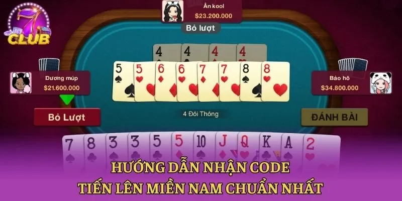 Hướng dẫn nhận code Tiến Lên Miền Nam chuẩn nhất